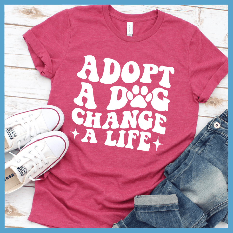 Adopt A Dog Change A Life Retro T-Shirt
