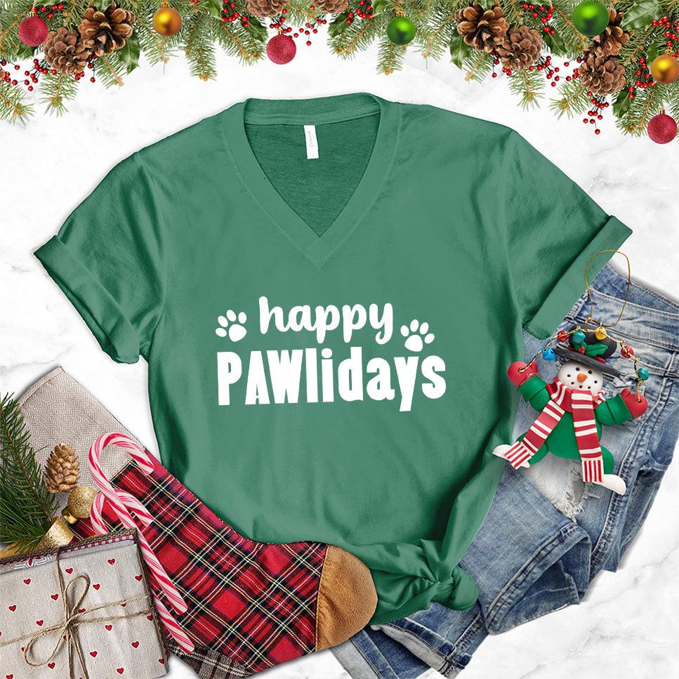 Happy Pawlidays Version 2 V-Neck - Brooke & Belle