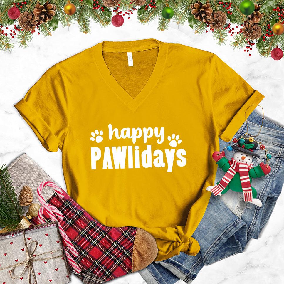Happy Pawlidays Version 2 V-Neck - Brooke & Belle