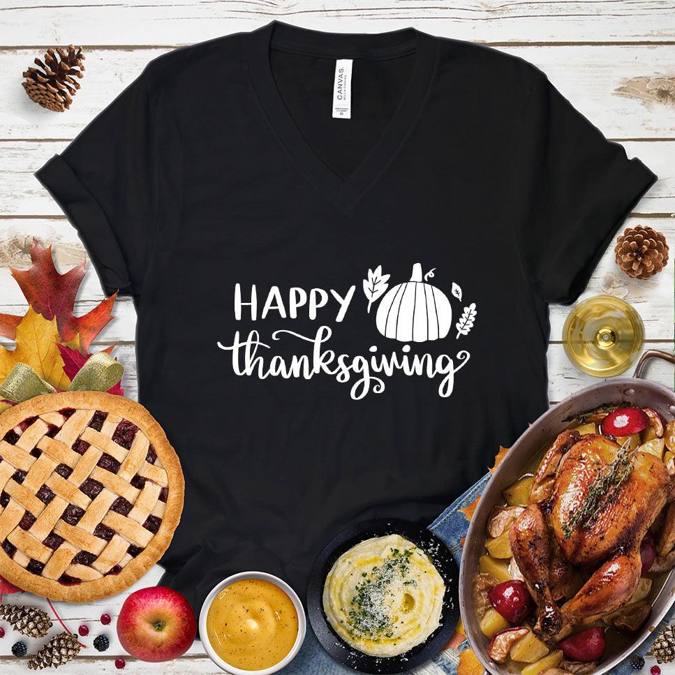 Happy Thanksgiving Version 2 V-Neck - Brooke & Belle