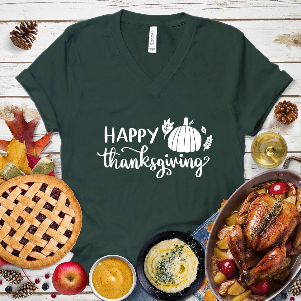 Happy Thanksgiving Version 2 V-Neck - Brooke & Belle