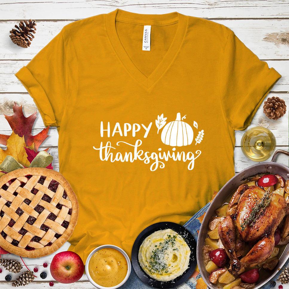 Happy Thanksgiving Version 2 V-Neck - Brooke & Belle