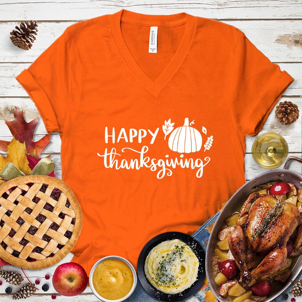 Happy Thanksgiving Version 2 V-Neck - Brooke & Belle