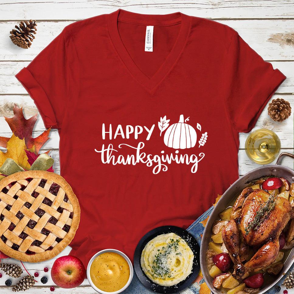 Happy Thanksgiving Version 2 V-Neck - Brooke & Belle