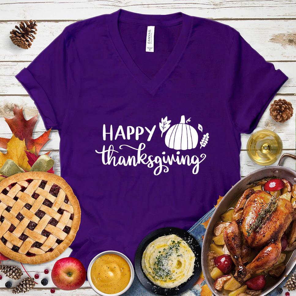 Happy Thanksgiving Version 2 V-Neck - Brooke & Belle
