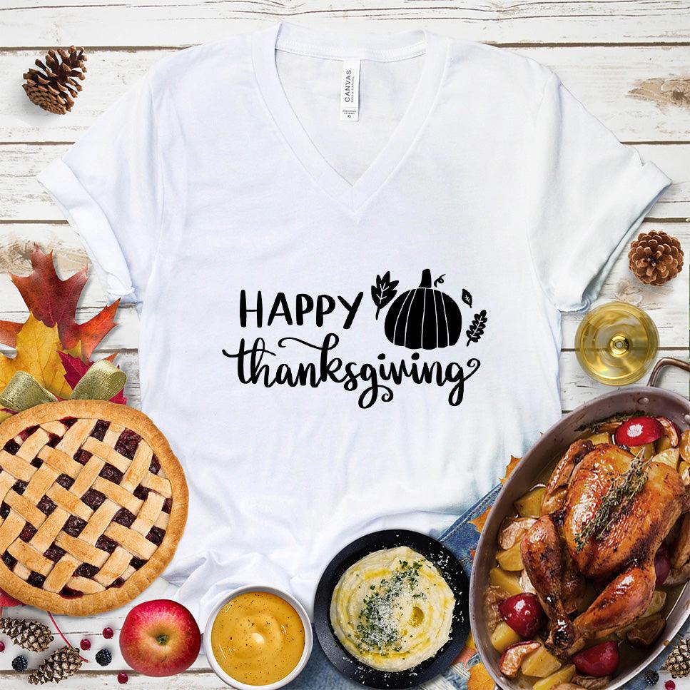 Happy Thanksgiving Version 2 V-Neck - Brooke & Belle