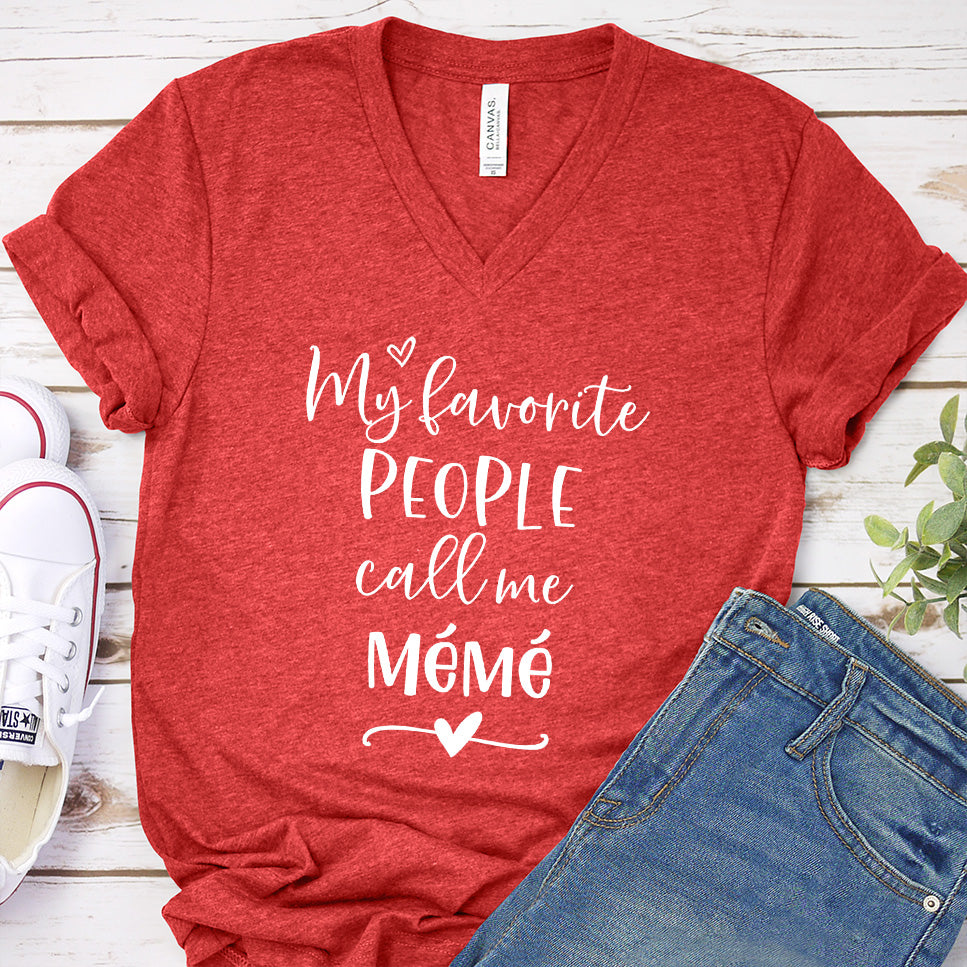 My Favorite People Call Me Mémé V-Neck