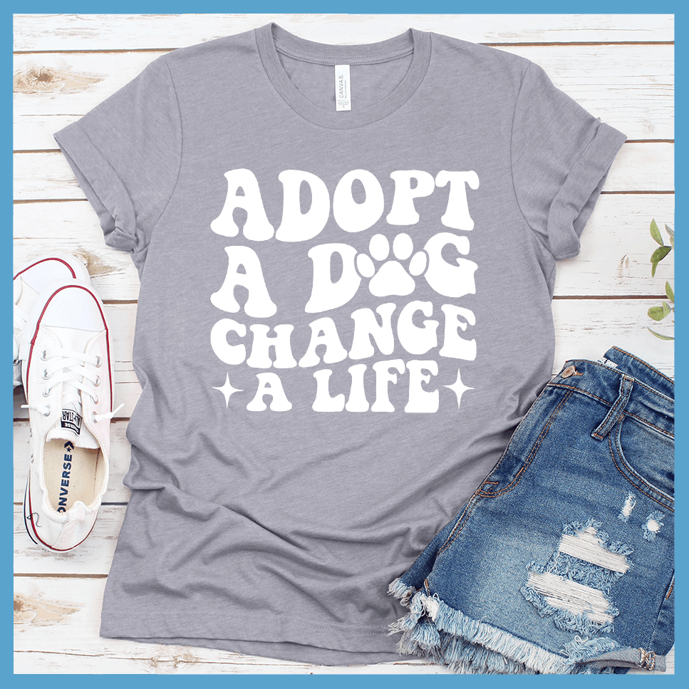Adopt A Dog Change A Life Retro T-Shirt