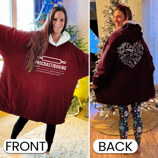 Procrastibaking, Bakery Heart Wearable Hooded Blanket