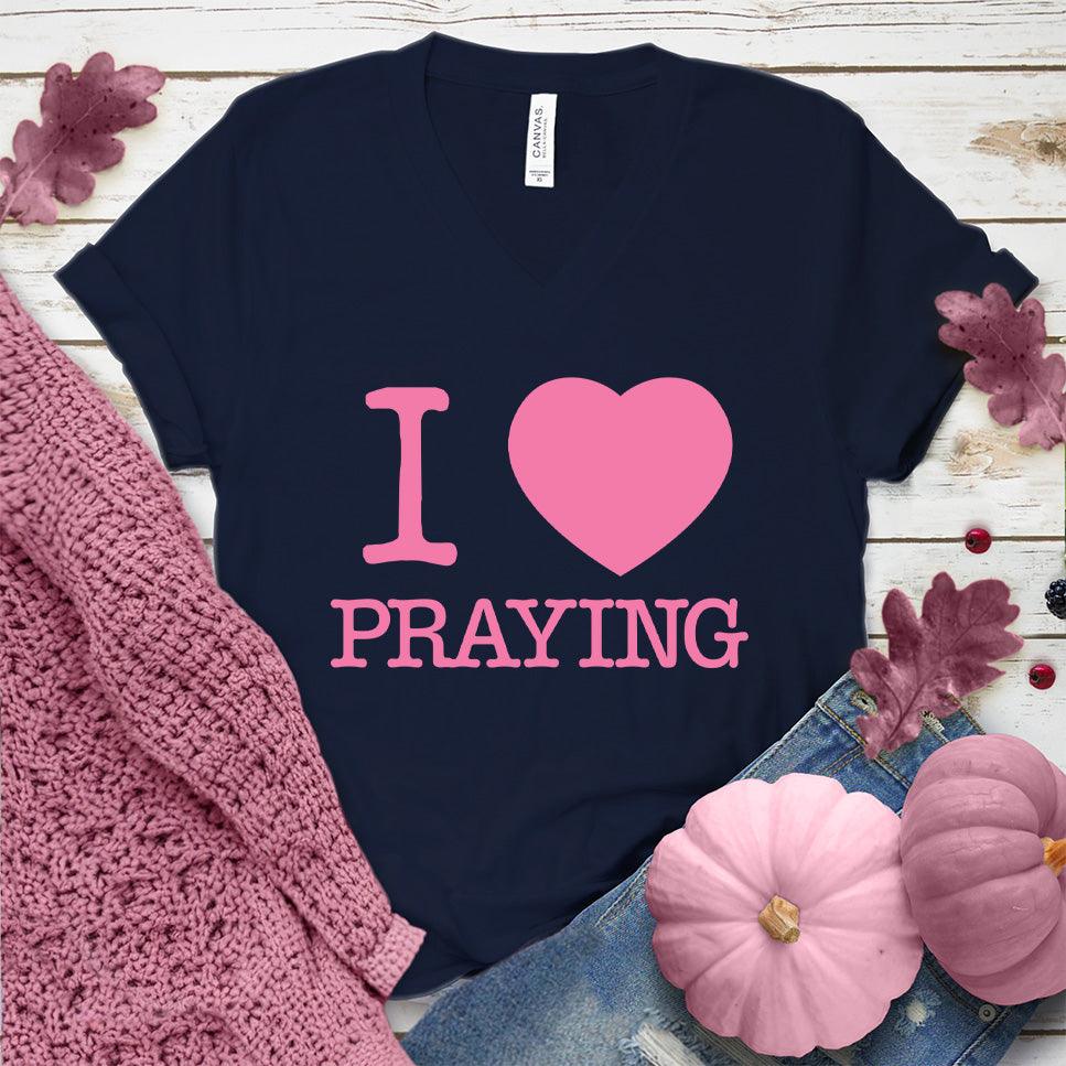 I Heart Praying Colored V-Neck Pink Edition