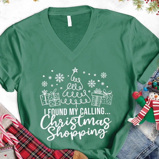 I Found My Calling Christmas Shopping Version 1 V-Neck - Brooke & Belle