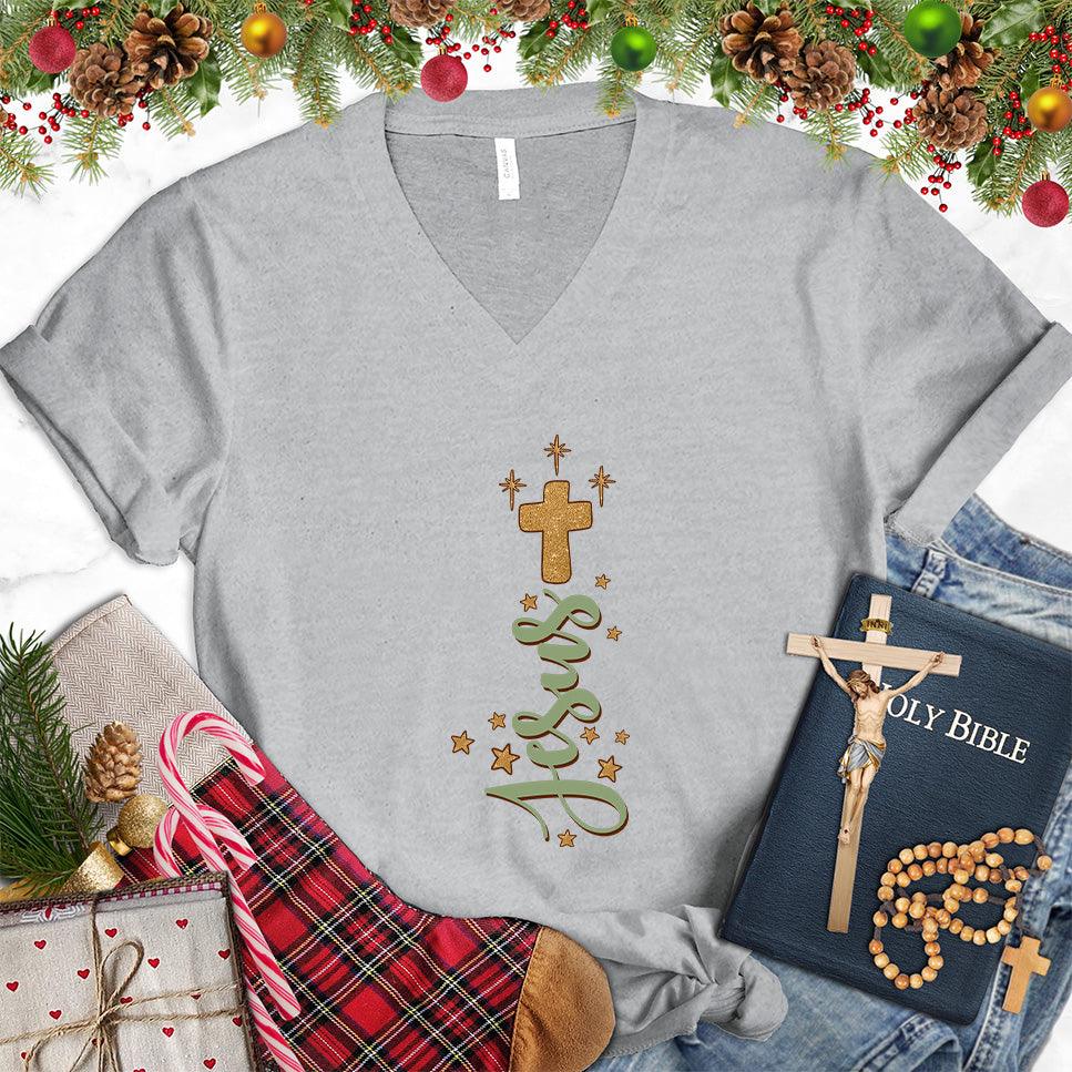 Jesus Cross Version 2 Colored Edition V-Neck - Brooke & Belle