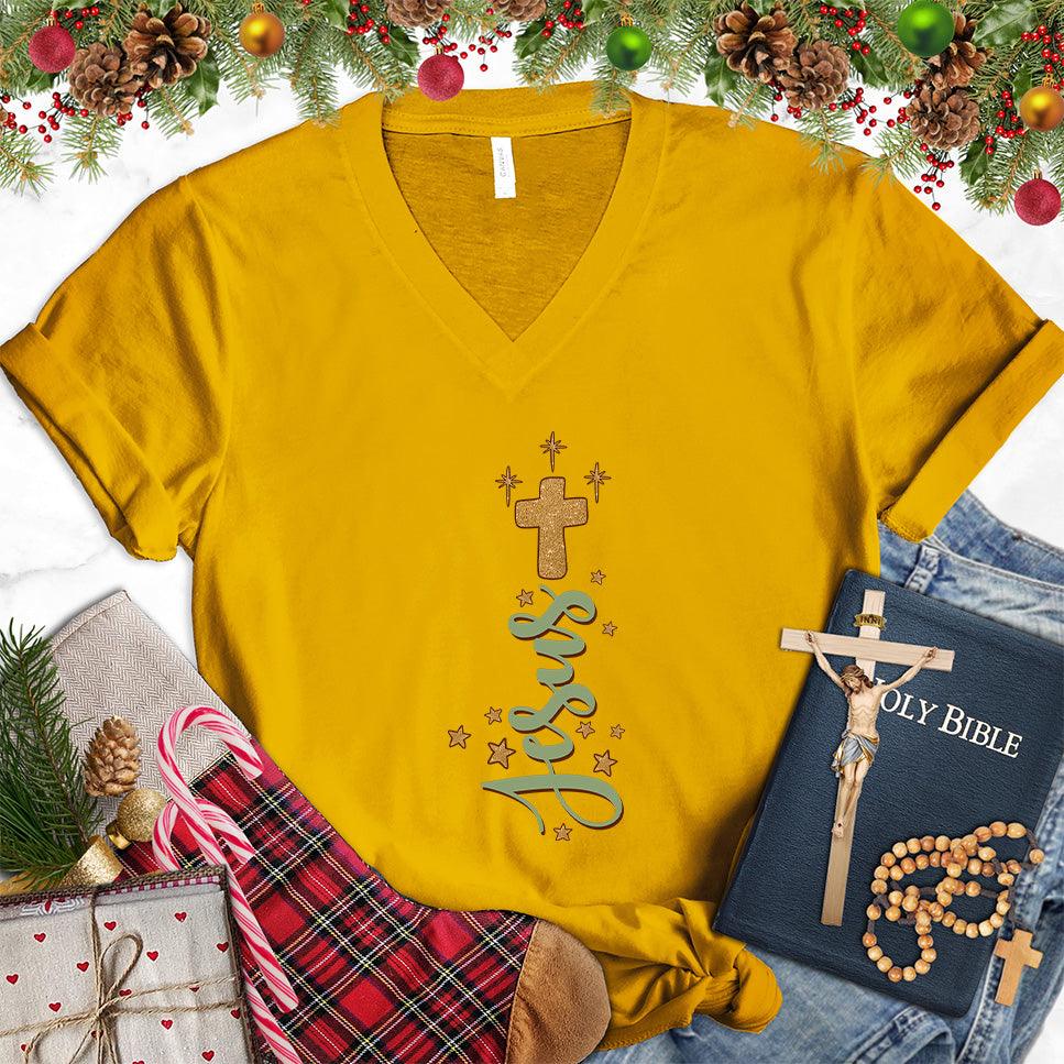 Jesus Cross Version 2 Colored Edition V-Neck - Brooke & Belle