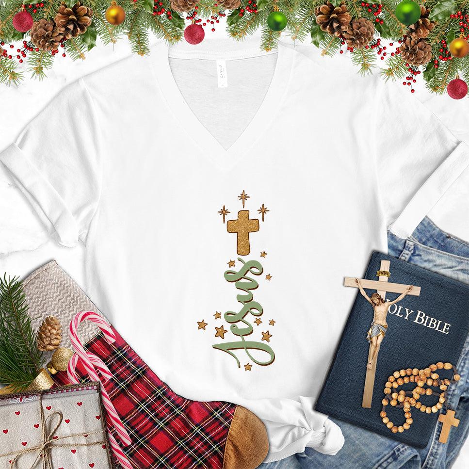 Jesus Cross Version 2 Colored Edition V-Neck - Brooke & Belle