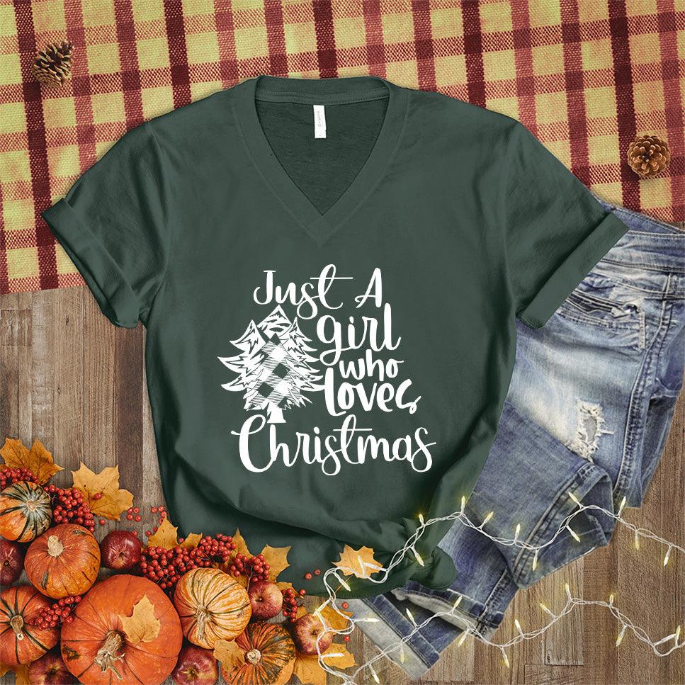 Just A Girl Who Loves Christmas V-Neck - Brooke & Belle