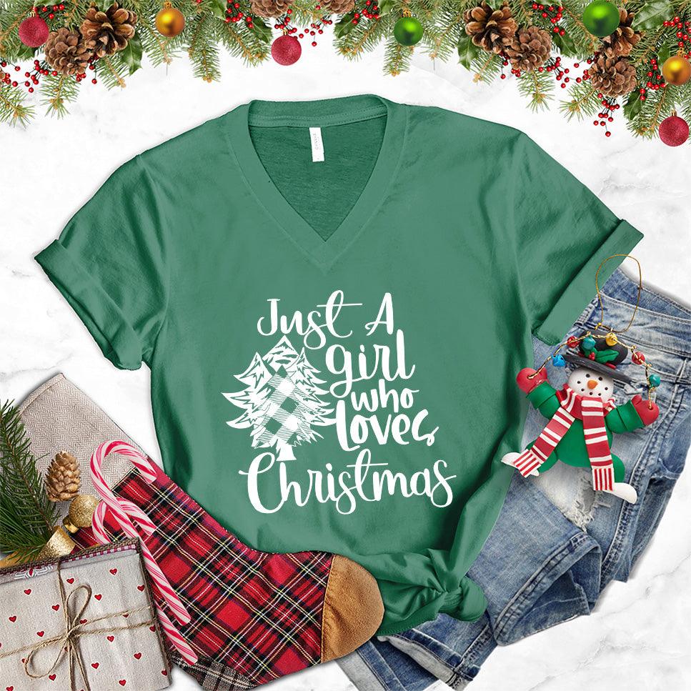 Just A Girl Who Loves Christmas V-Neck - Brooke & Belle