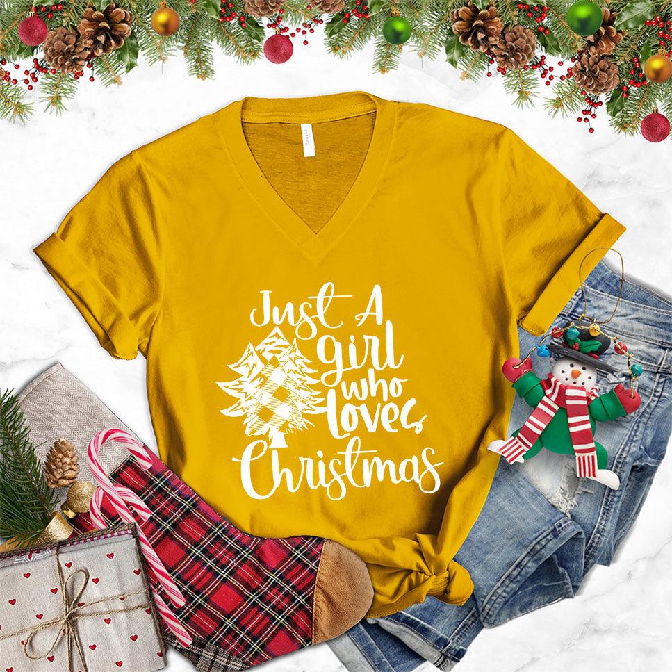 Just A Girl Who Loves Christmas V-Neck - Brooke & Belle