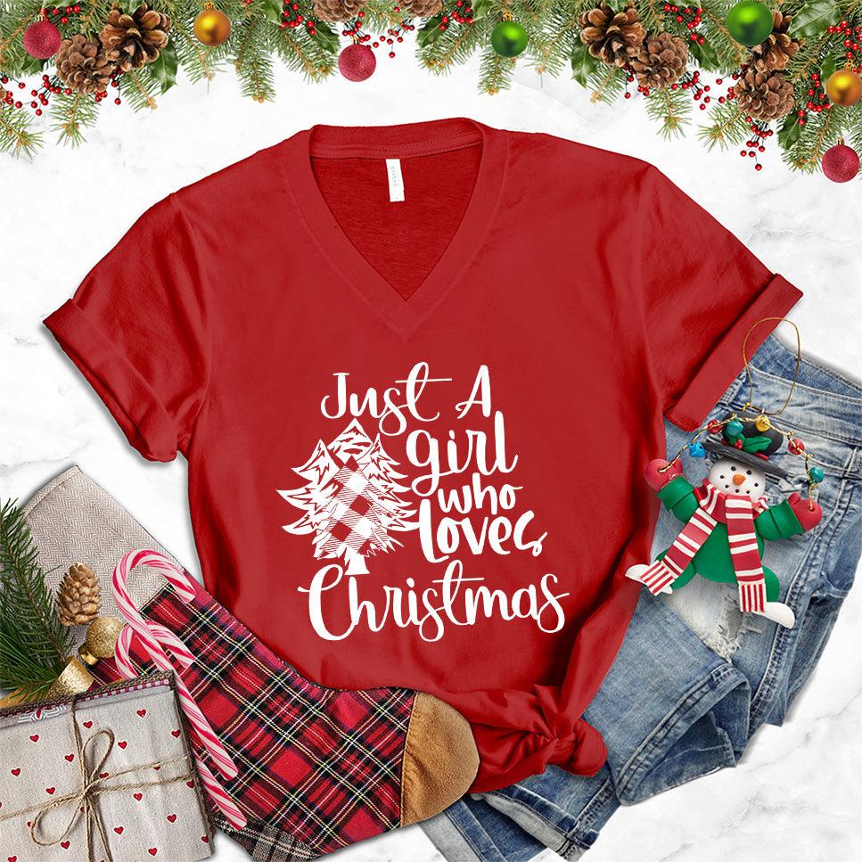 Just A Girl Who Loves Christmas V-Neck - Brooke & Belle