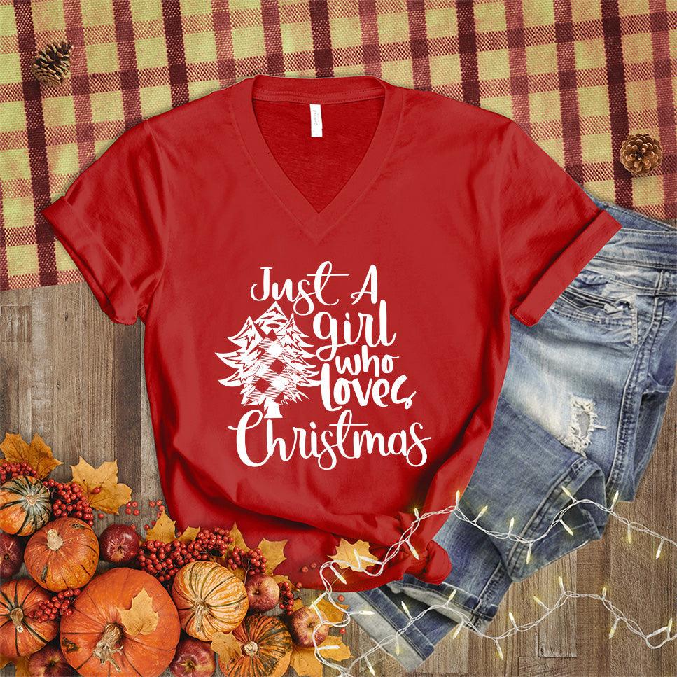 Just A Girl Who Loves Christmas V-Neck - Brooke & Belle