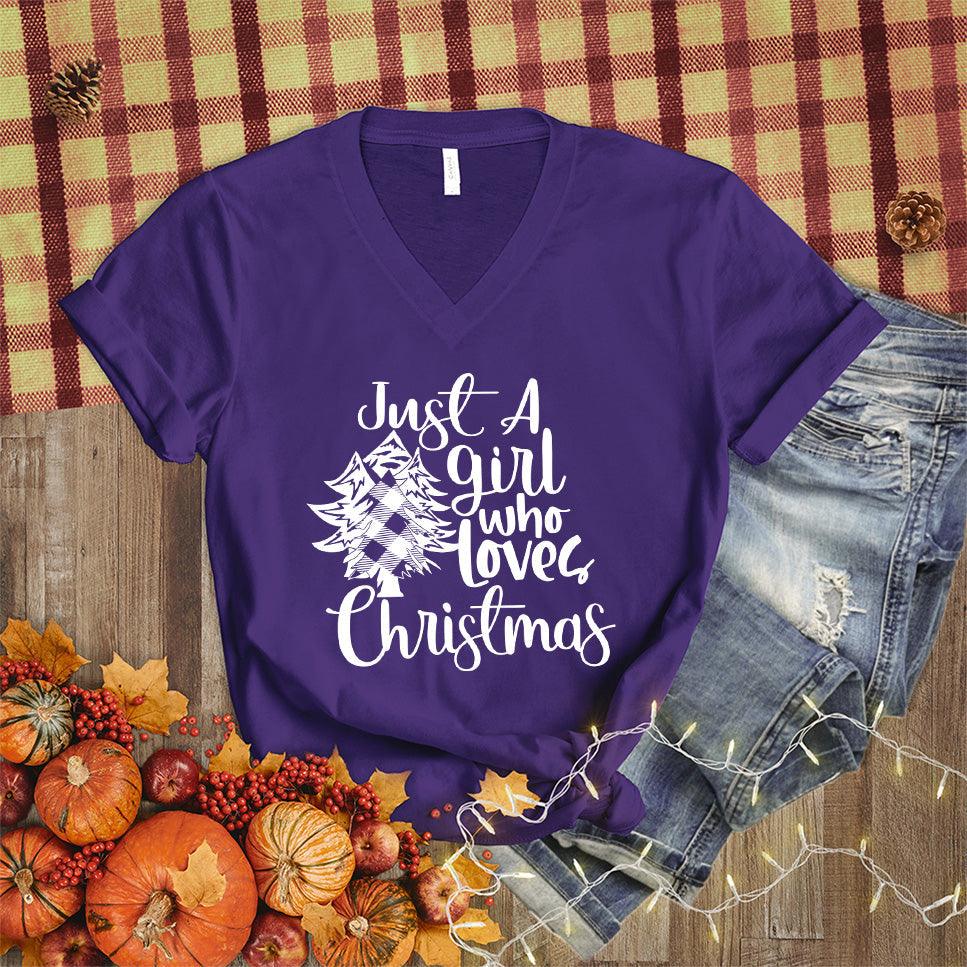 Just A Girl Who Loves Christmas V-Neck - Brooke & Belle