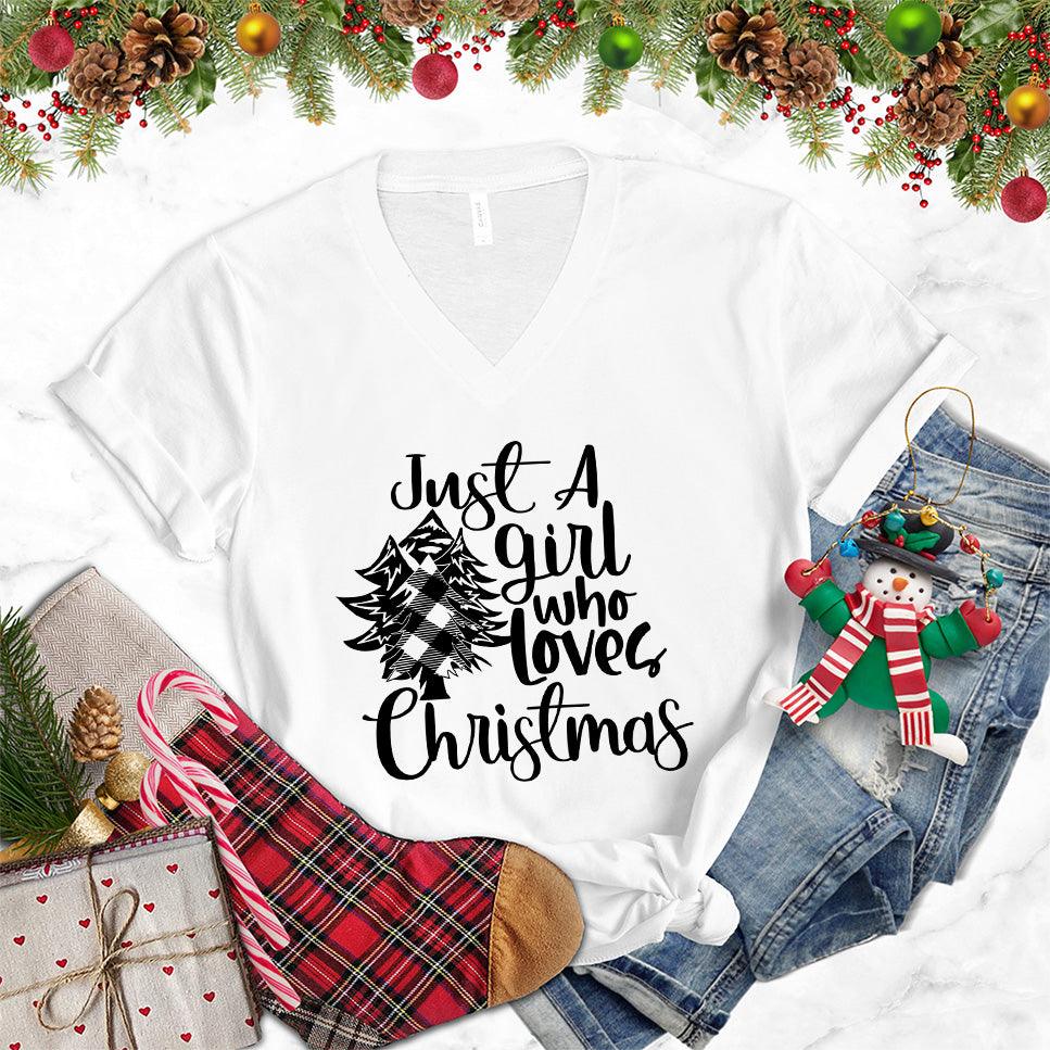 Just A Girl Who Loves Christmas V-Neck - Brooke & Belle