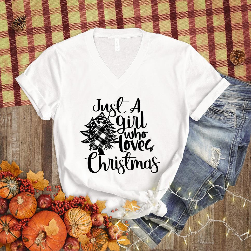 Just A Girl Who Loves Christmas V-Neck - Brooke & Belle