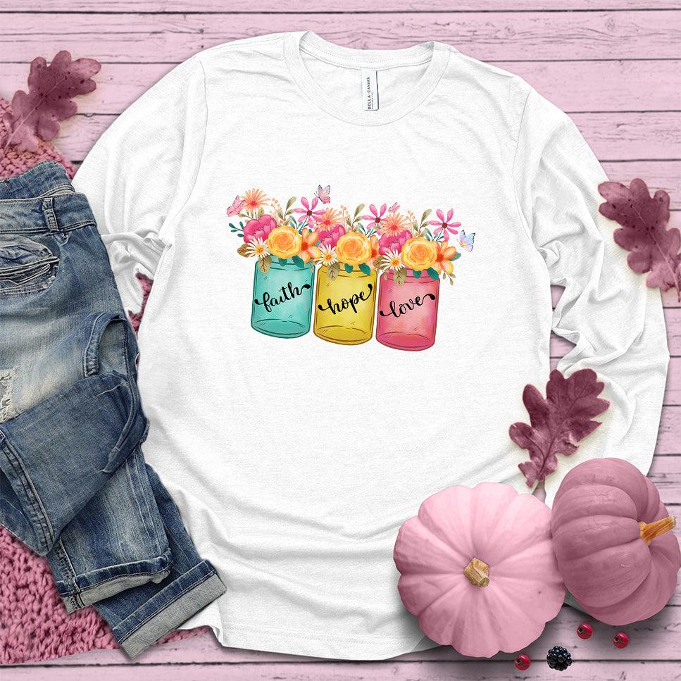 Faith Hope Love Floral Colored Long Sleeves - Brooke & Belle