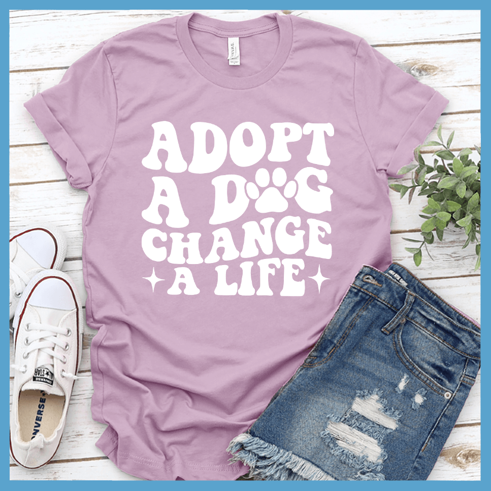Adopt A Dog Change A Life Retro T-Shirt