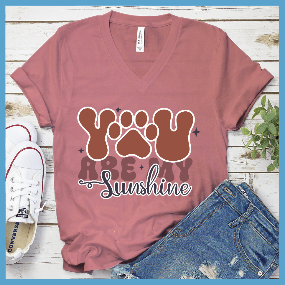 You Are My Sunshine Colored Print V-Neck