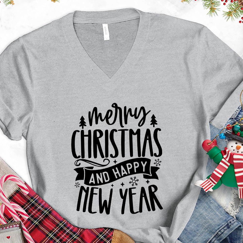 Merry Christmas And Happy New Year V-Neck - Brooke & Belle