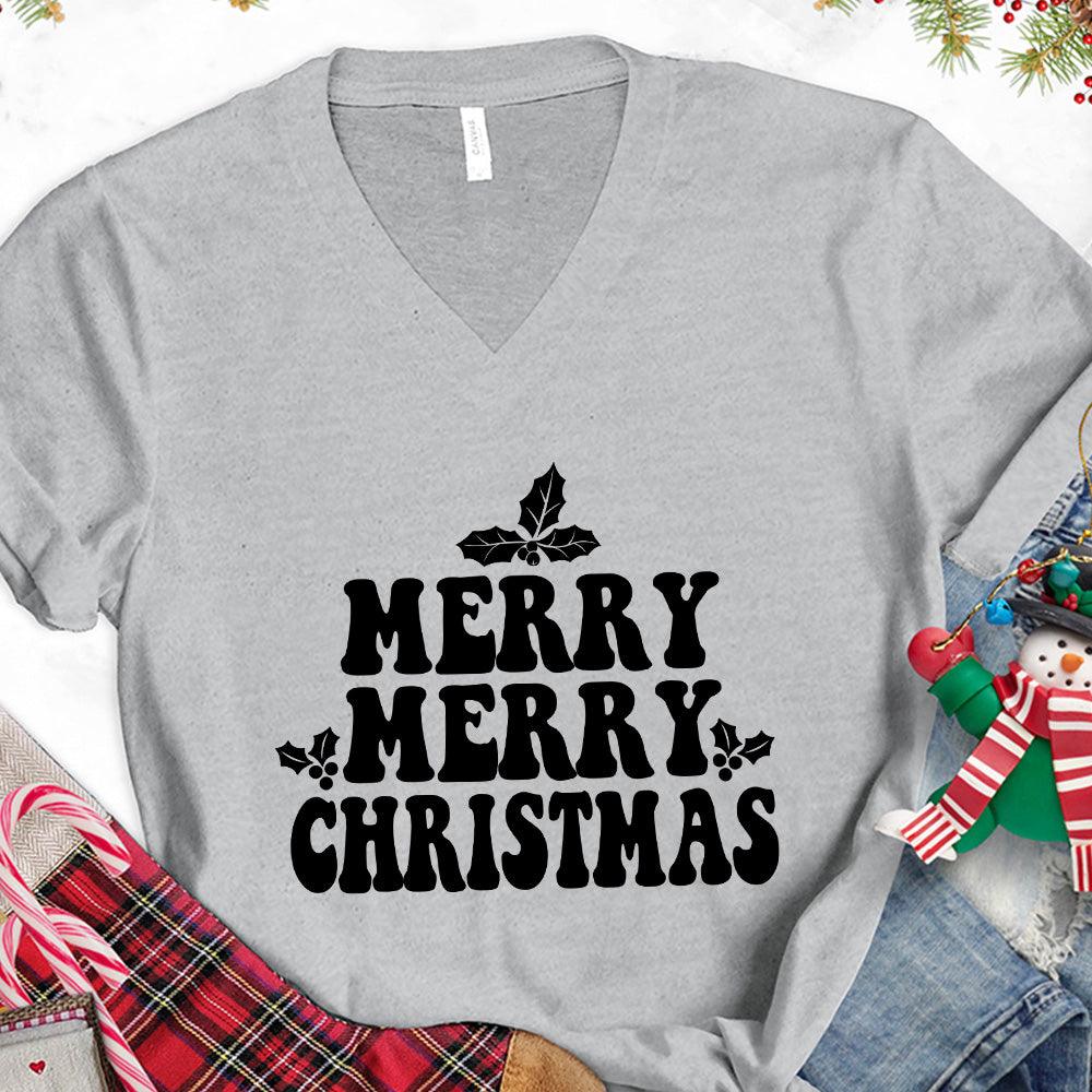 Merry Merry Christmas Version 2 V-Neck - Brooke & Belle