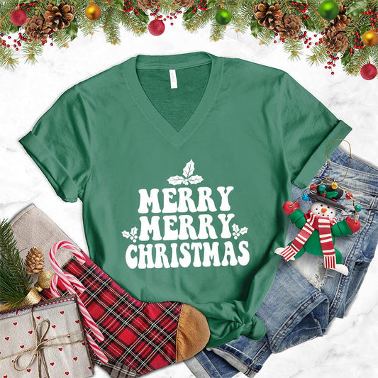 Merry Merry Christmas Version 2 V-Neck - Brooke & Belle