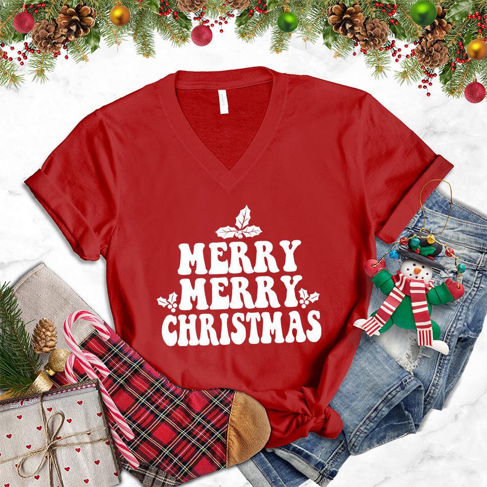 Merry Merry Christmas Version 2 V-Neck - Brooke & Belle