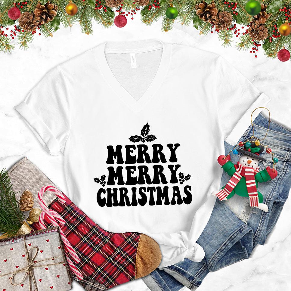 Merry Merry Christmas Version 2 V-Neck - Brooke & Belle