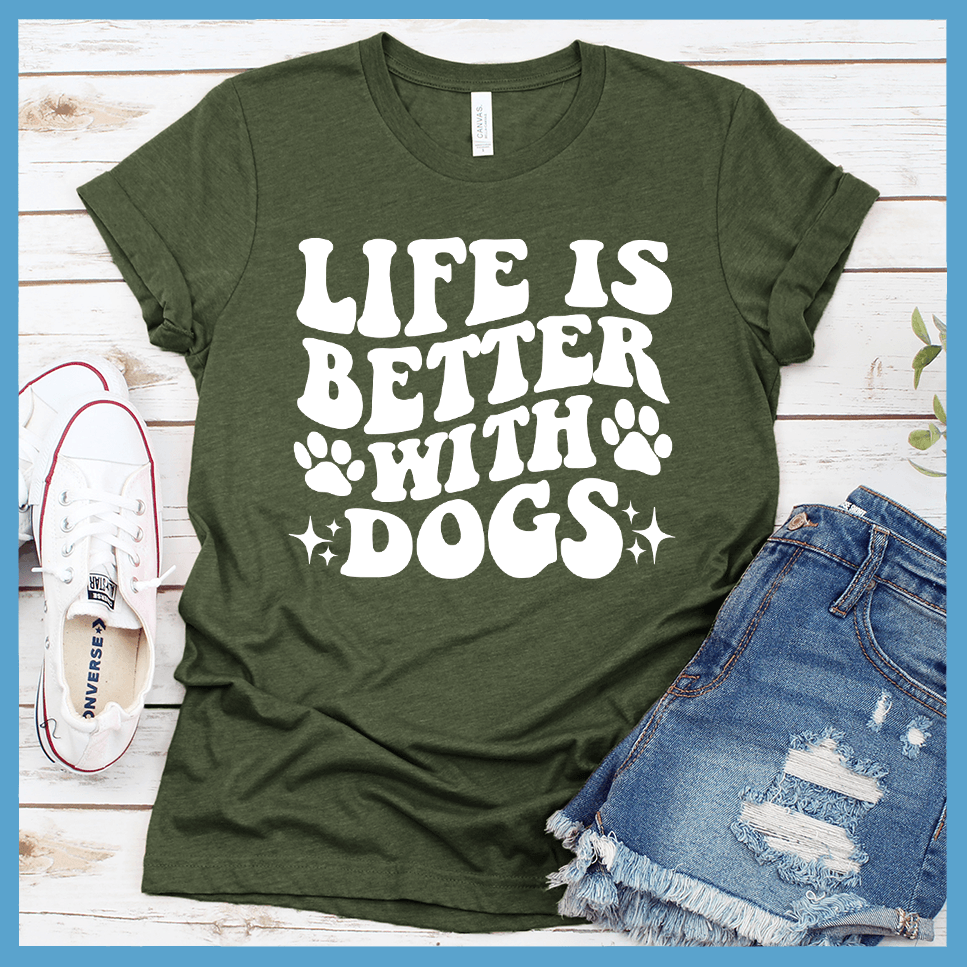 Life Is Better With Dogs Retro T-Shirt - Brooke & Belle
