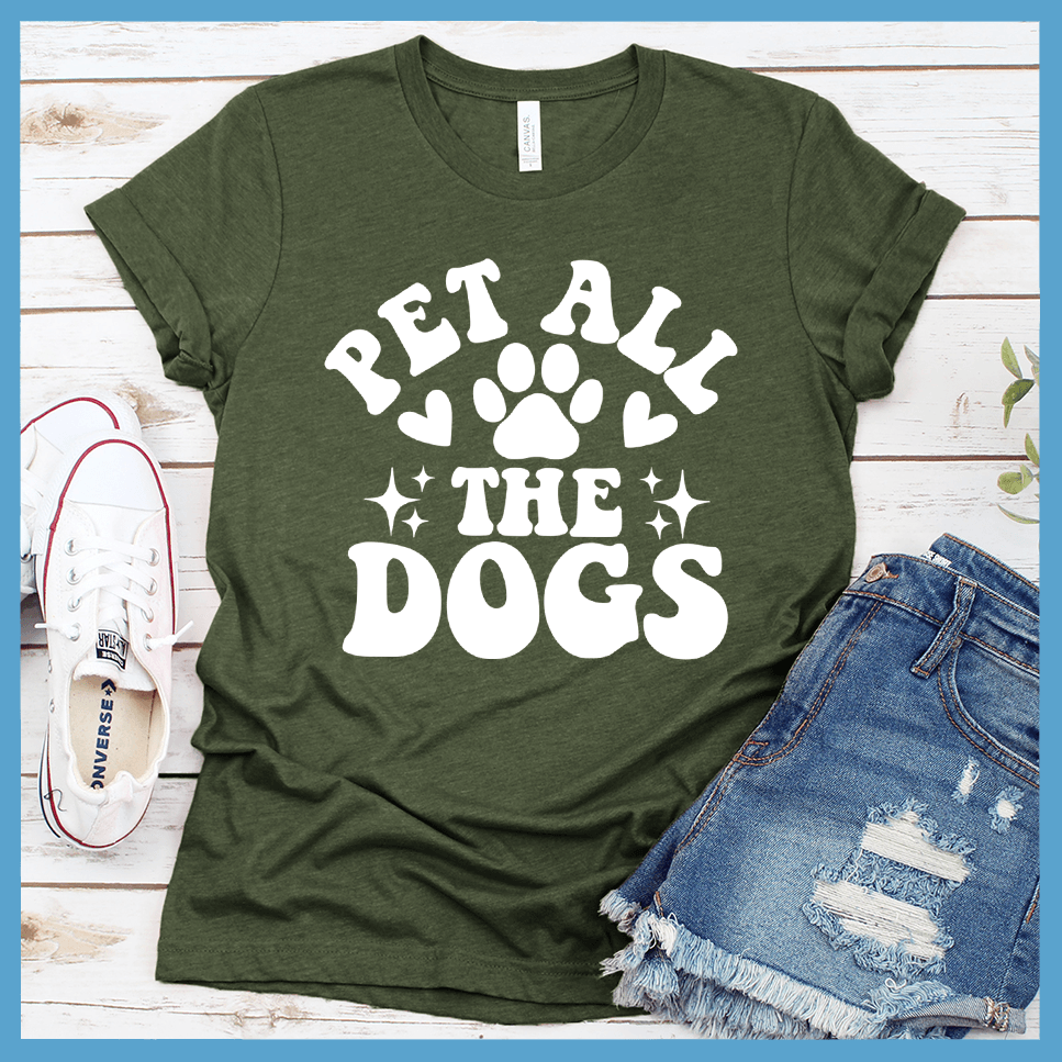 Pet All The Dogs Retro T-Shirt