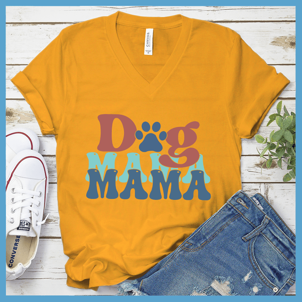 Dog Mama Colored Print Version 3 V-Neck
