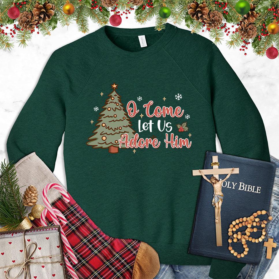 O Come Let Us Adore Him Colored Edition Sweatshirt - Brooke & Belle
