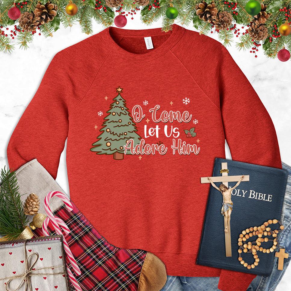 O Come Let Us Adore Him Colored Edition Sweatshirt - Brooke & Belle