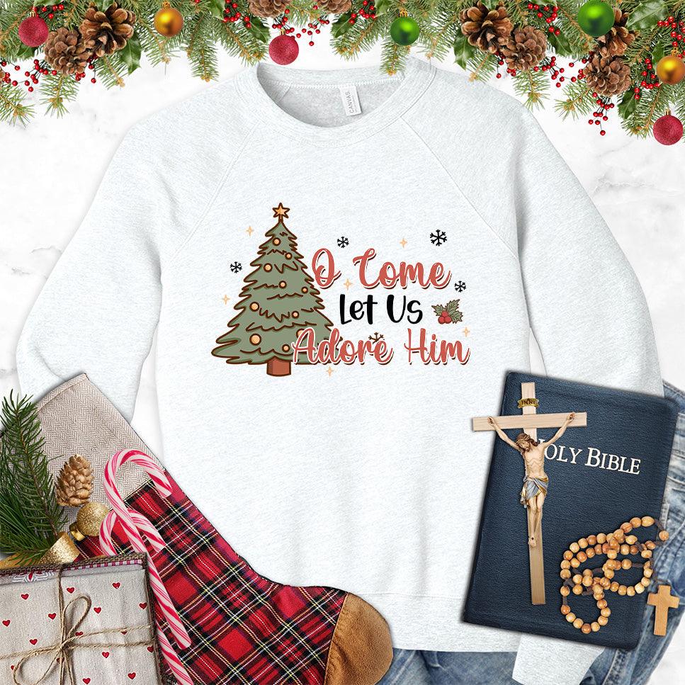 O Come Let Us Adore Him Colored Edition Sweatshirt - Brooke & Belle