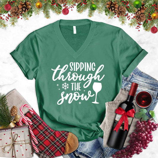Sipping Through The Snow V-Neck - Brooke & Belle