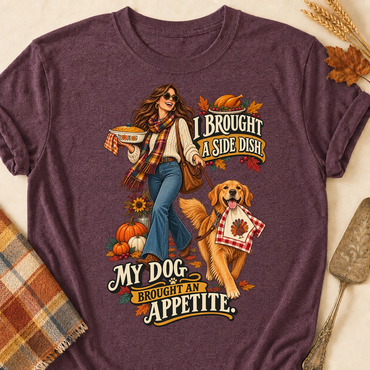 Brought An Appetite T-shirt - Heather Maroon - Brooke & Belle