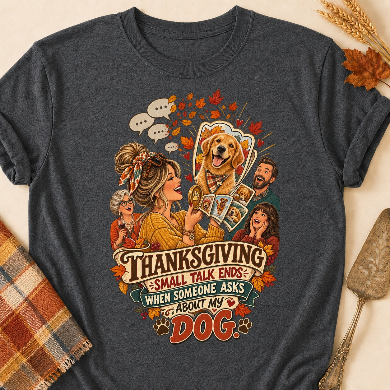 Small Talk Ends T-shirt - Dark Heather - Brooke & Belle