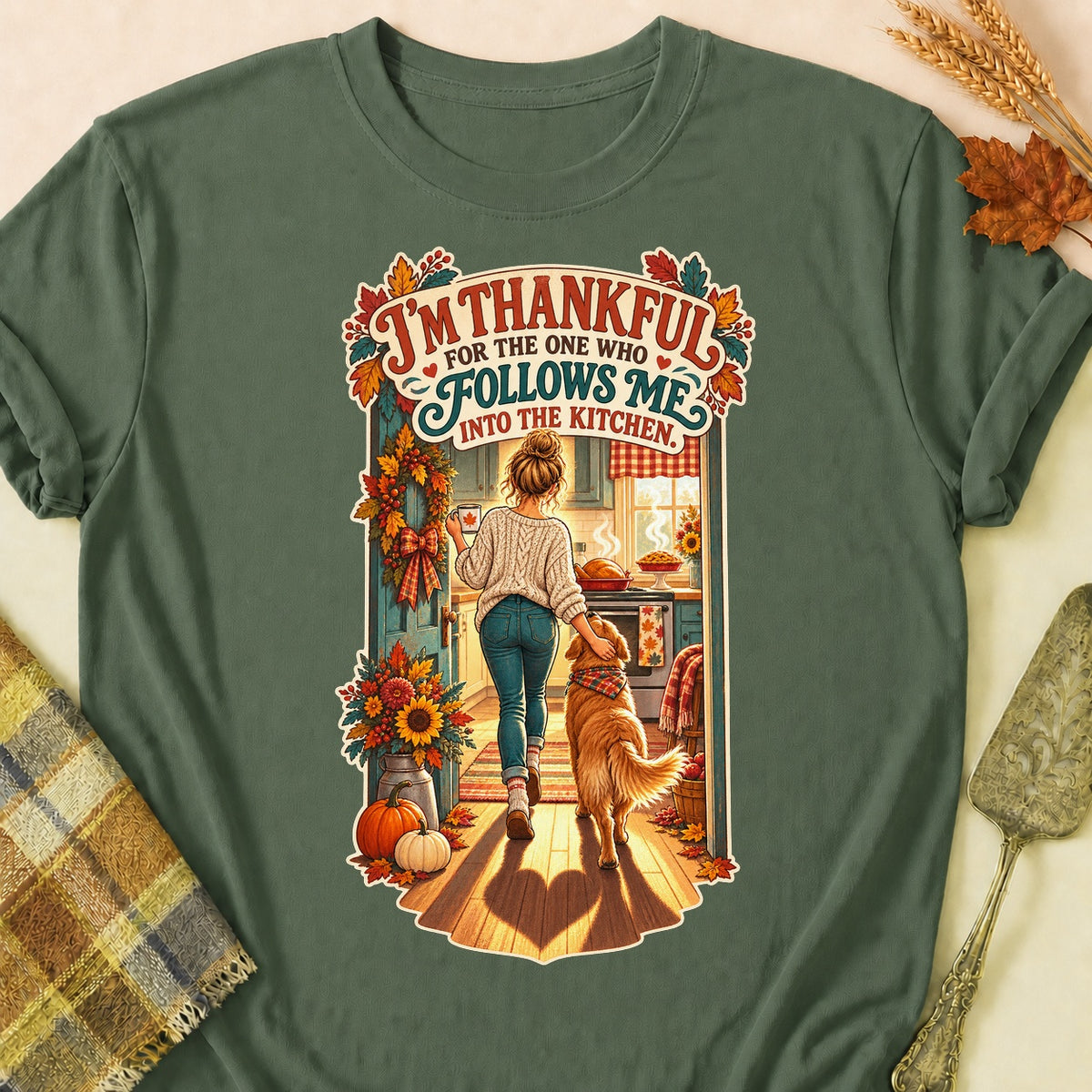 Into The Kitchen T-shirt - Military Green - Brooke & Belle