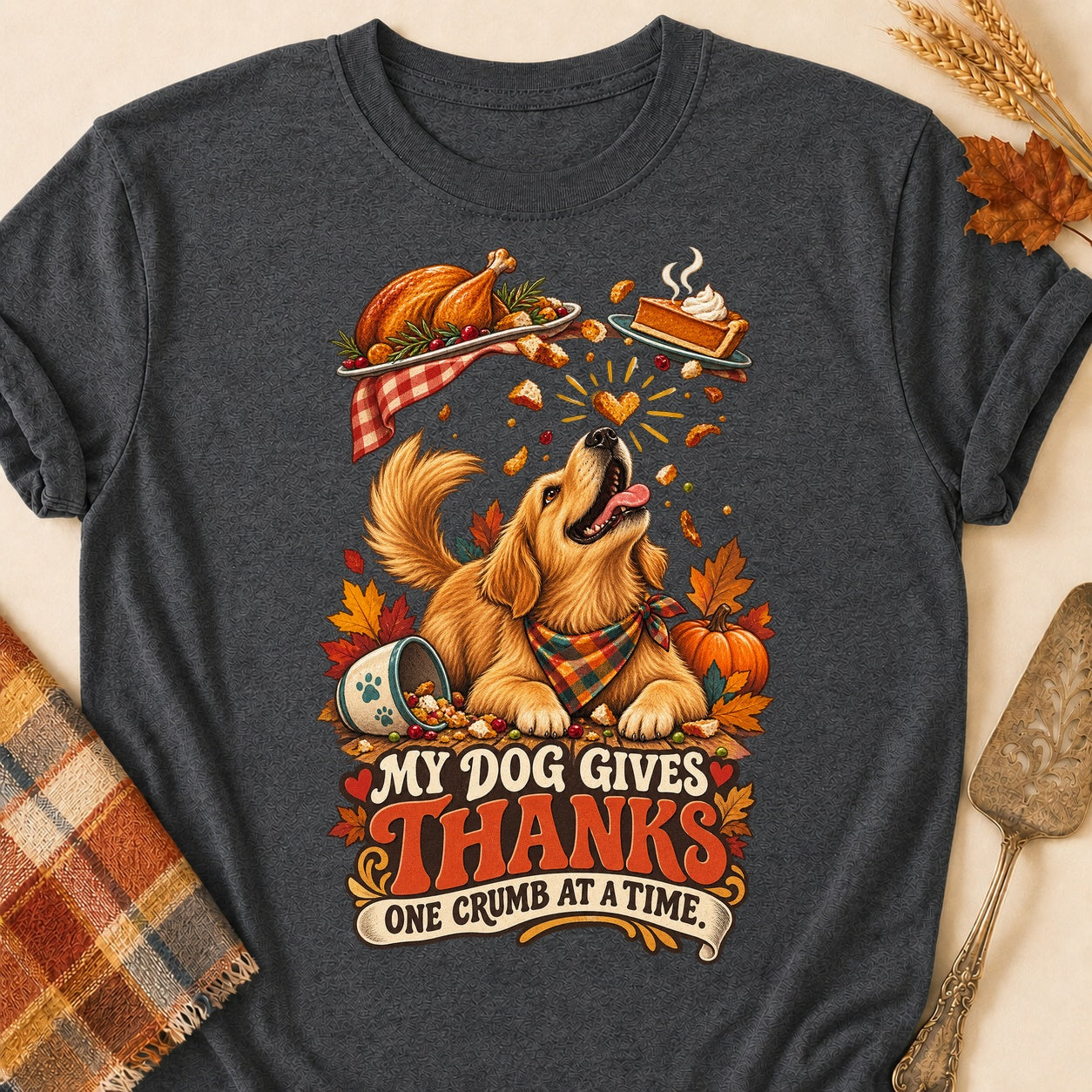 One Crumb At A Time T-shirt - Dark Heather - Brooke & Belle
