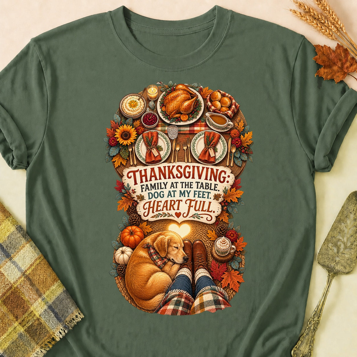 Heart Full T-shirt - Military Green - Brooke & Belle