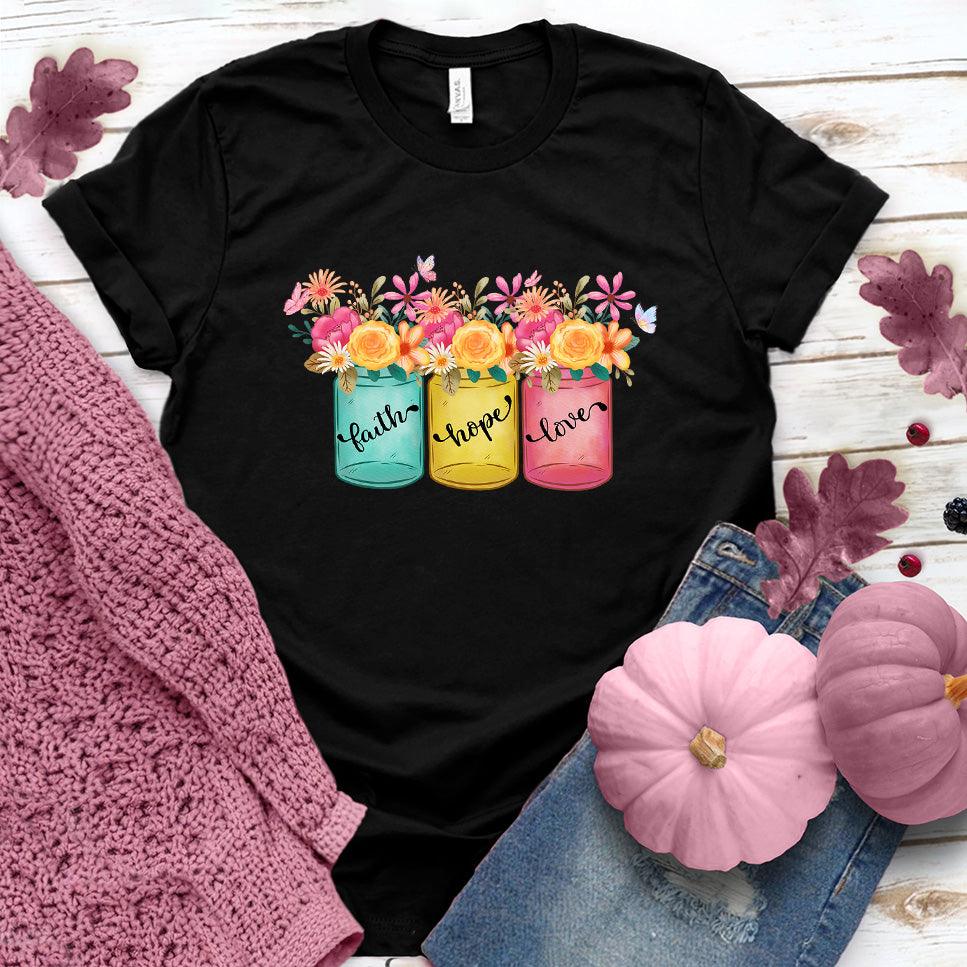 Faith Hope Love Floral Colored T-Shirt - Brooke & Belle