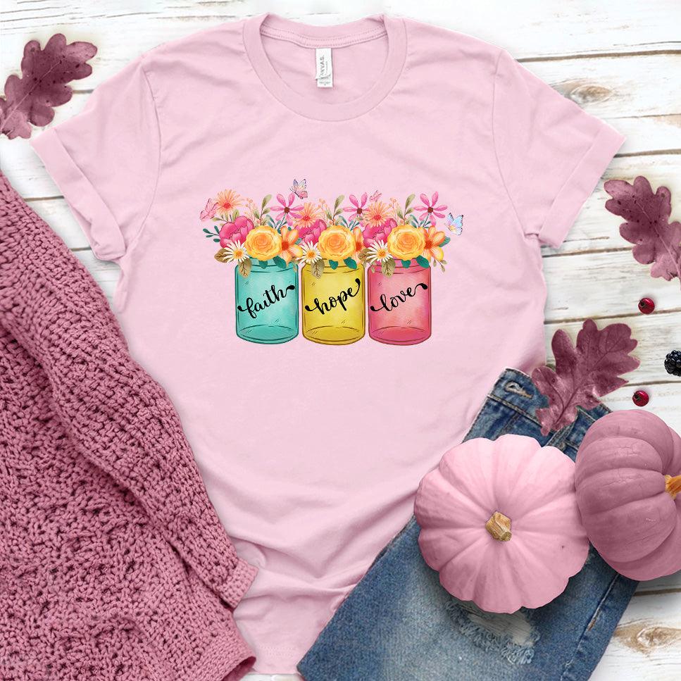 Faith Hope Love Floral Colored T-Shirt - Brooke & Belle