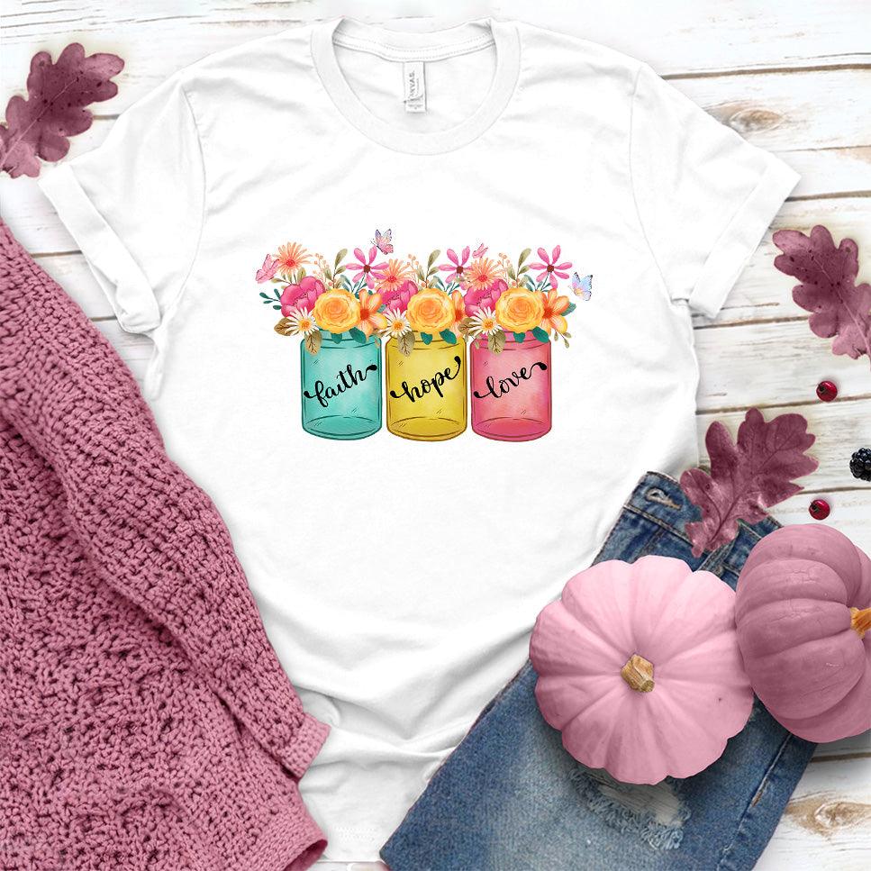 Faith Hope Love Floral Colored T-Shirt - Brooke & Belle