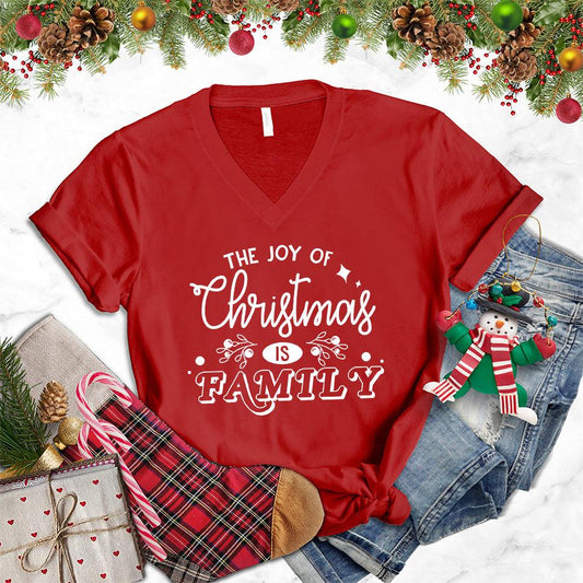 The Joy Of Christmas Is Family V-Neck - Brooke & Belle